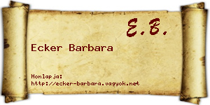 Ecker Barbara névjegykártya